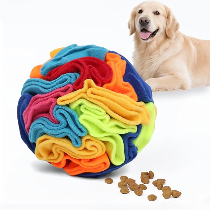 Snuffle Ball - Snuffle Ball for Dogs Large Breed, Interactive Dog Toys to Keep Them Busy, Dog Puzzles for Large Dogs with Storage Bag Machine Washable