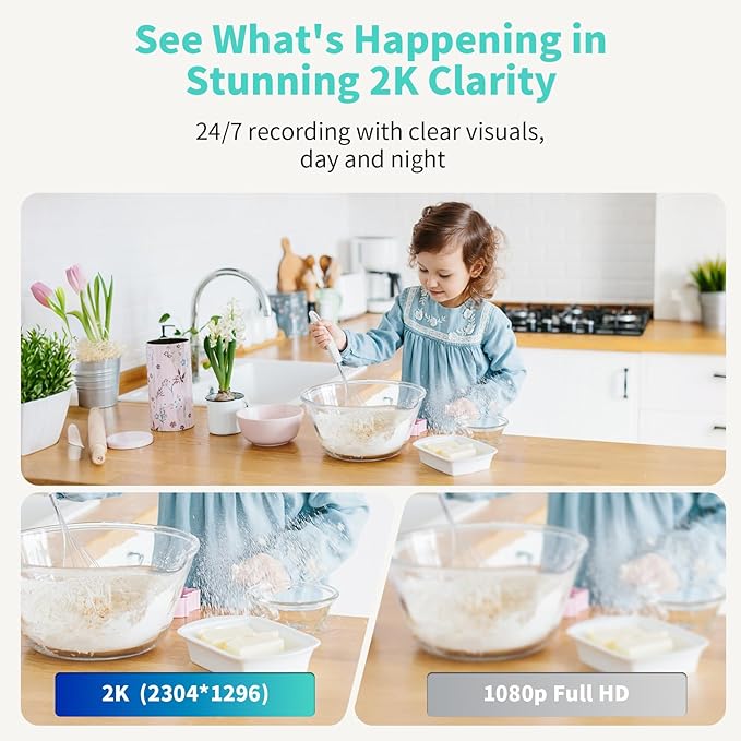 Security Camera, 2K HD Indoor Security Camera, 360 Degree Pan/Tilt Pet Camera 2.4G and 5G WiFi, Motion Detection, 2-Way Audio, Siren, Night Vision, Cloud SD Card Compatible Alexa Google Assistant