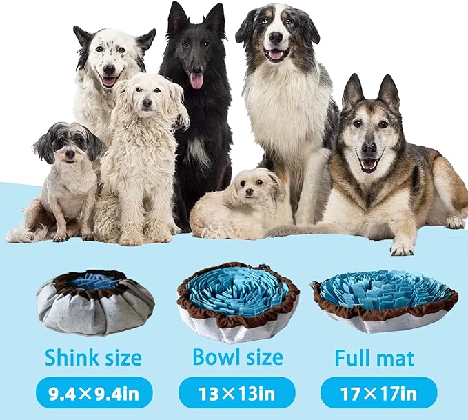 Snuffle Mat for Dogs-Cats-Dog Puzzle Toys, Adjustable Pet Foraging mat for Smell Training, Vivifying Snuffle Mat for Dogs,Dog Digging Toys Encourages Natural Foraging Skills and Mental Stimulation