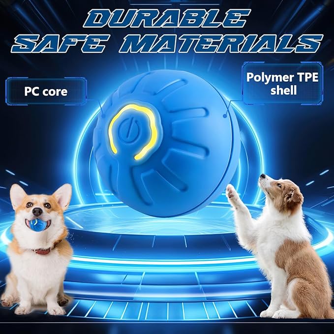 2 Pcs Shaky Ball Toy for Dogs,2025 New Shaky Dog Ball,Upgrad Interactive Dog Ball Automatic Moving Dog Toy Ball,USB Rechargeable Vibrating Dog Ball Remote Control Pet Ball for All Dogs(Orange+Blue)