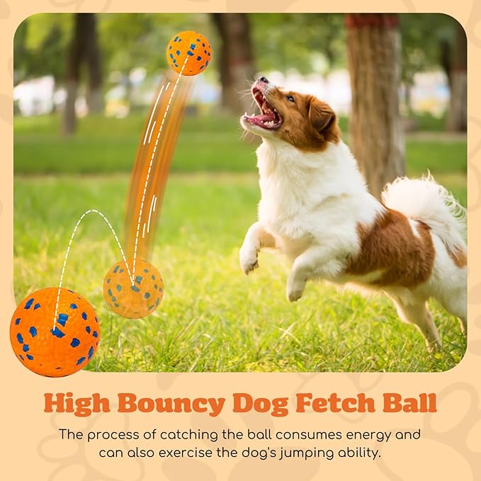 Nobleza Dog Toy Tennis Bouncy Training Balls, 6 Pack 2.75'' Aggressive Chewer Teething Durable Floating, Interactive Popcorn Ball for Medium Small Pet Puppy