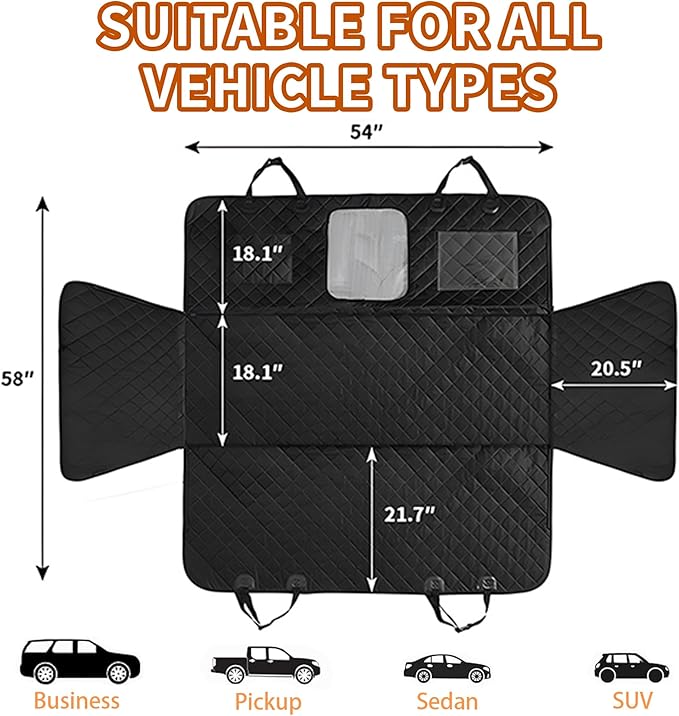 Dog Car Seat Cover Waterproof & Nonslip | Pet Seat Protector for Cars,SUVs,Trucks.