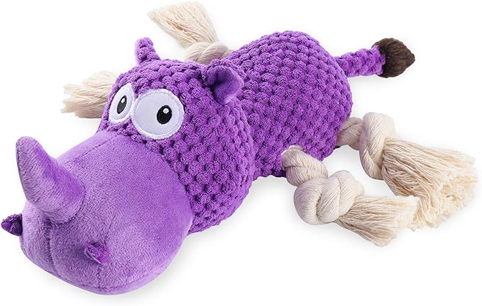 Dog Toys Tough Dog Toys for Large Dogs Plush Dog Toys for Aggressive Chewers Stuffed Dog Toys Durable Squeaky Dog Toys Puppy Chew Toys Dog Chew Toys for Small, Medium, Large Breed, Purple