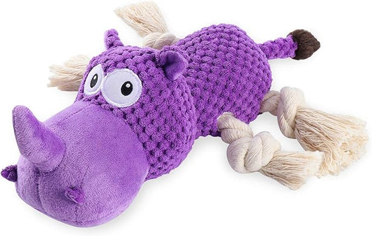 Dog Toys Tough Dog Toys for Large Dogs Plush Dog Toys for Aggressive Chewers Stuffed Dog Toys Durable Squeaky Dog Toys Puppy Chew Toys Dog Chew Toys for Small, Medium, Large Breed, Purple
