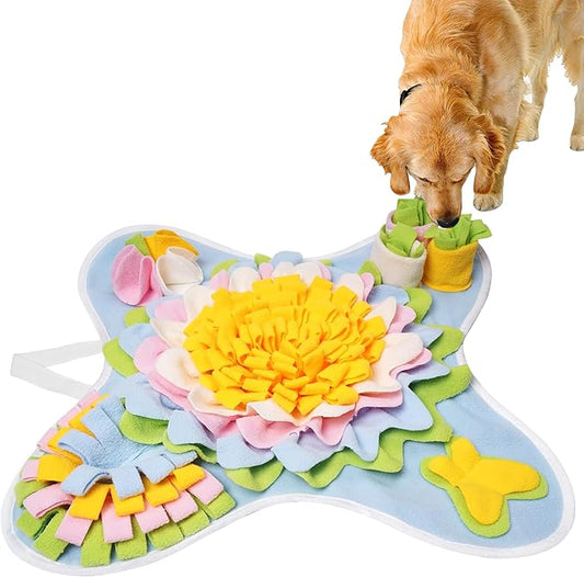 Snuffle Mat for Dogs Interactive Sniff Mat Slow Feeding and Keep Busy Snuffle Toys for Foraging Skill Development Anxiety Relief and Mental Stimulation, Machine Washable