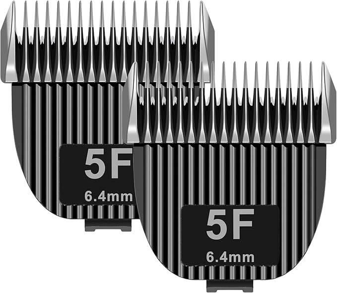 2 Pack Dog Grooming Replacement Blades Compatible with ONEISALL Dog Low Noise Dog Clipper & Dog Hair Vacuum Clipper,Made of Stainless Steel Pet Clipper Blade (Size 5F 1/4”(6.3mm))