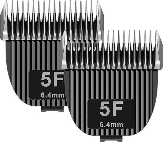 2 Pack Dog Grooming Replacement Blades Compatible with ONEISALL Dog Low Noise Dog Clipper & Dog Hair Vacuum Clipper,Made of Stainless Steel Pet Clipper Blade (Size 5F 1/4”(6.3mm))