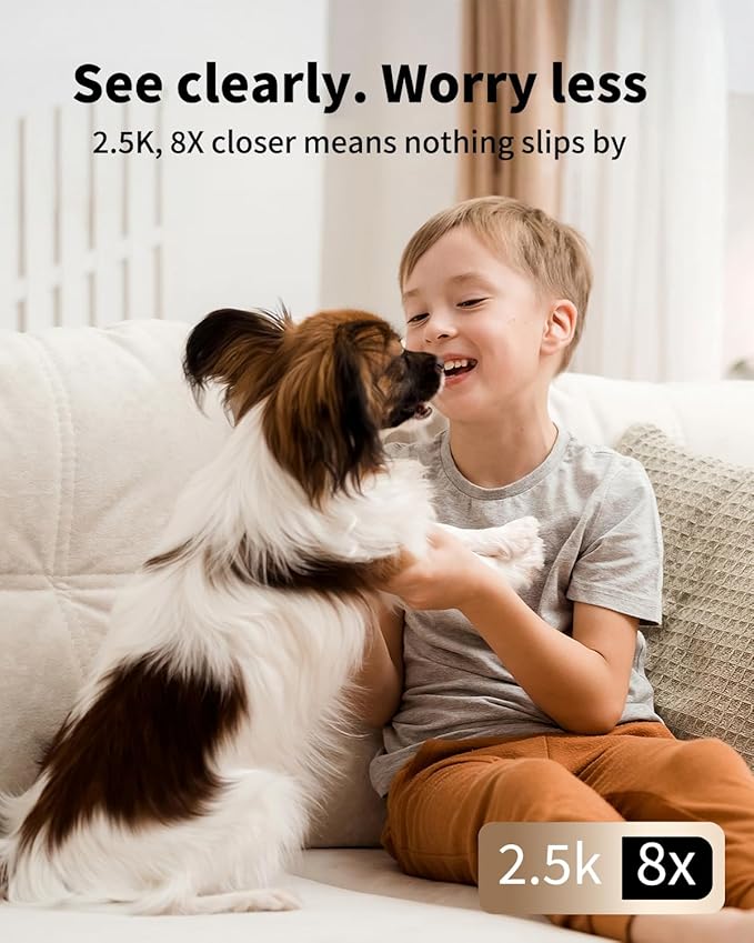 VIMTAG Indoor Security Camera 2.5K, Pet Camera with Speaker Pan 360° View, Cameras for Home Security Pet Baby Dog w/Motion Tracking Night Vision Phone App, 2-Way Audio, 24/7 SD & Cloud Storage,w/Alexa