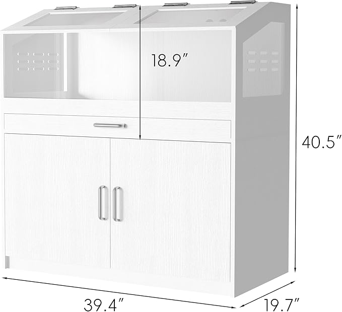 Hamster Cage with Storage Cabinet, Guinea Pig Cage for Small Animals, Large Hamster Cage and Habitat with Easy View Acrylic Panels for Hamster, Rabbit, Guinea Pig, Hedgehog (39"x19"x40")