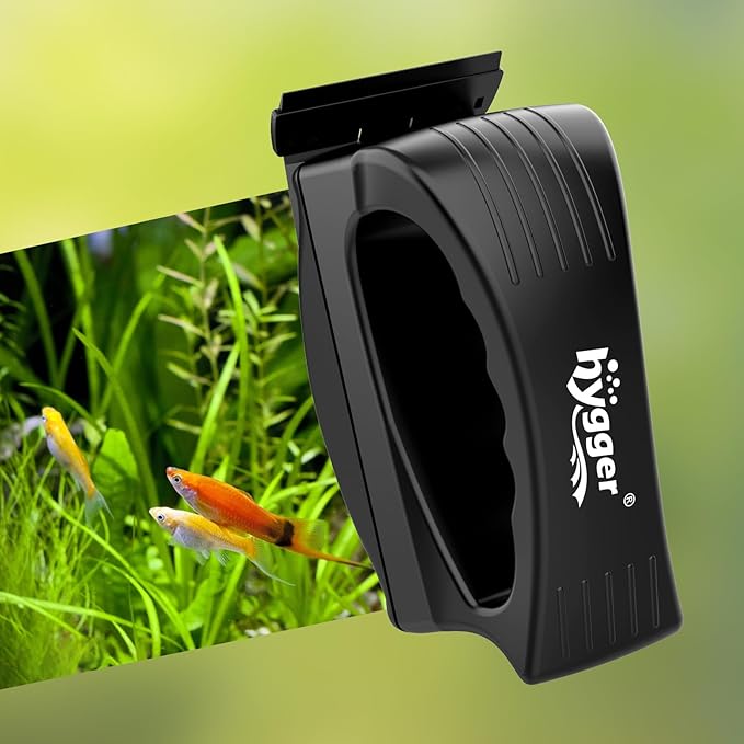 hygger Aquarium Strong Magnetic Glass Cleaner, Professional Fish Tank Algae Magnet Cleaning Tool with Scraper for 0.2-0.24 Inch Thick Glass Freshwater and Saltwater Tank, M