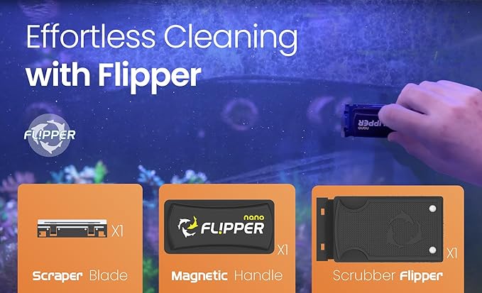 FL!PPER Flipper Magnetic Aquarium Glass Cleaner & Fish Tank Accessories | Effortless Algae Remover for Fish Tank (Nano)