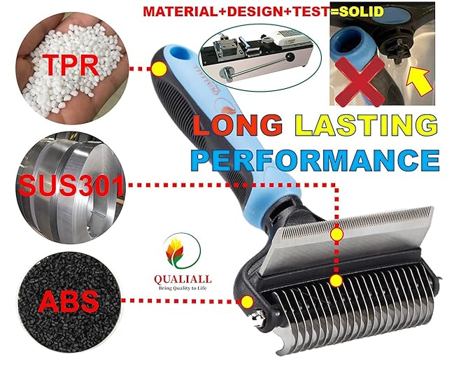 Premium Deshedder Brush for Dogs, Safe and Fast, Pro 2 in 1 Shedding Tools with Sharp Deshedding Undercoat Rake and End Rounded Dematting Comb, Great for Large Long Hair Pets (1+2pcs)