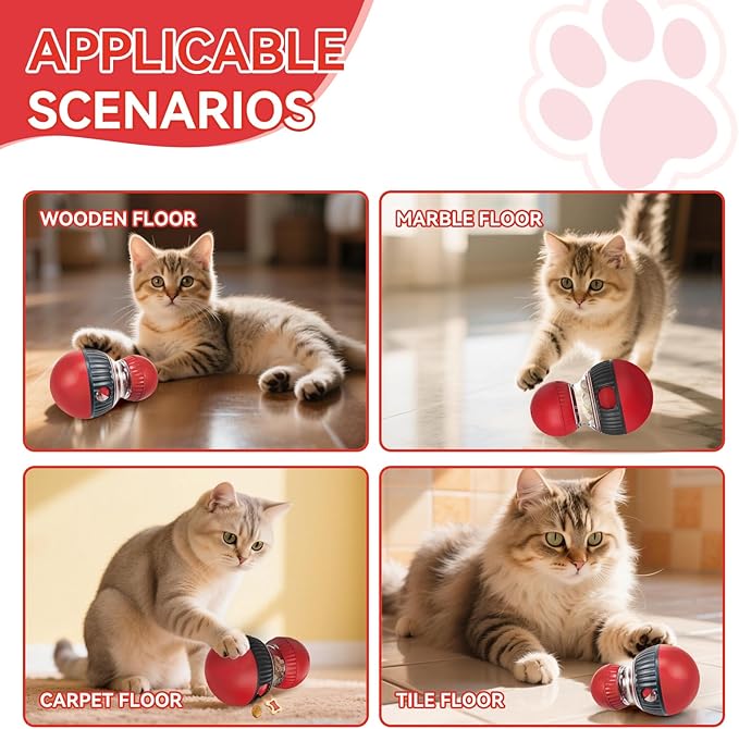Interactive cat treat dispenser toy ball dispensing for cats interactive feeder toys indoor puzzle cats slow food puzzlesControl Diet& Reduce Boredom increase fun(All Breeds)