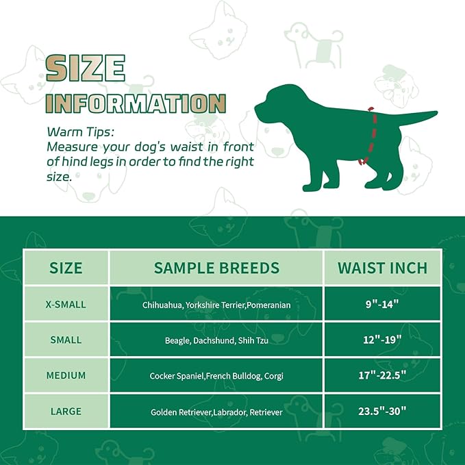 IMMCUTE Dog Diapers Male Large 50 Ct, Disposable Male Dog Wraps with Wetness Indicator, Super Absorbent Puppy Diapers Male, Comfortable Doggie Diapers for Excitable Urination, Incontinence