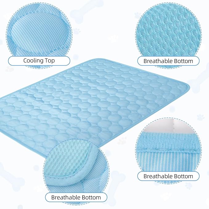 Dog Cooling Mat,2025 Upgrade Pet Cooling Mat for Dogs Cats,Summer Ice Silk Cool Mats & Sleeping Pad for Indoor or Outdoor,Perfect as Blanket for Kennel Sofa Bed Floor Car (Grey, X-Large, 38"x26.5")