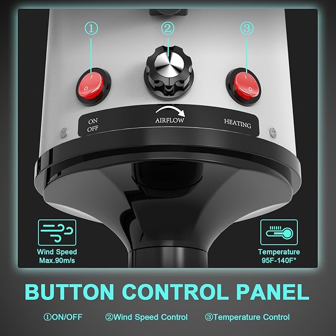 Dog Dryer High Velocity Dog Hair Dryer with 4 Nozzles 5.2HP/3800W (Professional Super Cyclone), Stepless Adjustable Speed Temperature Dogs Grooming Blow Dryer with Heater for Pets Hair Dryer, White