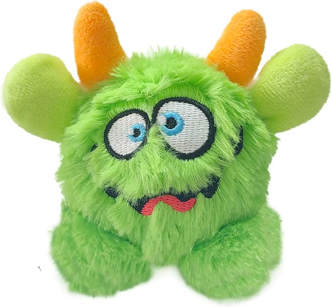 Plush Squeaky Dog Toy Ball, Dental Care, Skin-Friendly and Soft and Relieve Stress,Dog Training Interactive Pet Cute Plush Fashionable Toy Ball (Green,Small)