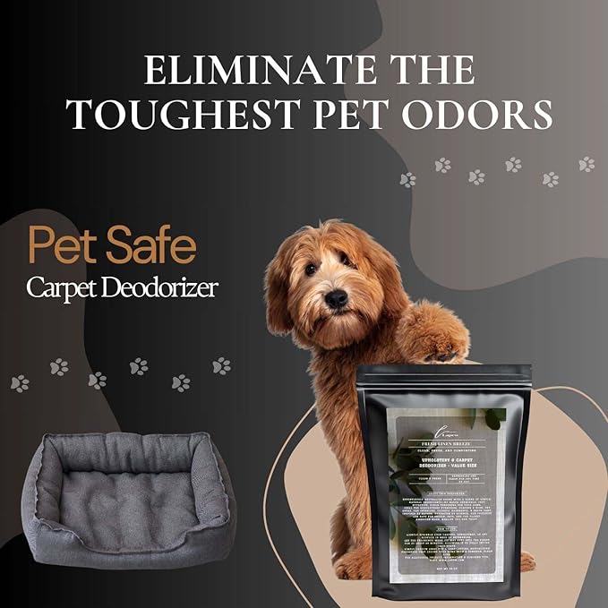 Fresh Linen Breeze Carpet Freshener Powder Refill 36 oz | Powerful Odor Eliminator for Home | Upholstery Deodorizer | Carpet Deodorizer | Pet Urine | Cat Litter Box