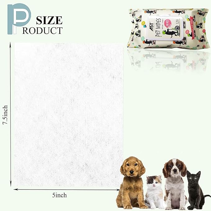 Pet Waste Bags and Wet Wipes Bundle, 270 Biodegradable Bags, 120 Aloe Vera Wipes