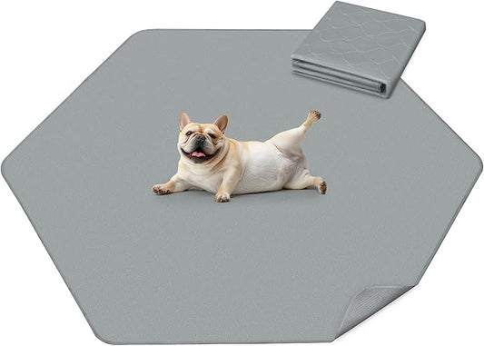 FXW Washable Pee Pads for Dogs, Puppy Pads with Super Absorbent, Specifically Designed for FXW Rollick/Homeplus 24inch 6 Panels Dog Playpen, 31" Hexagon, Gray, 1 Pack