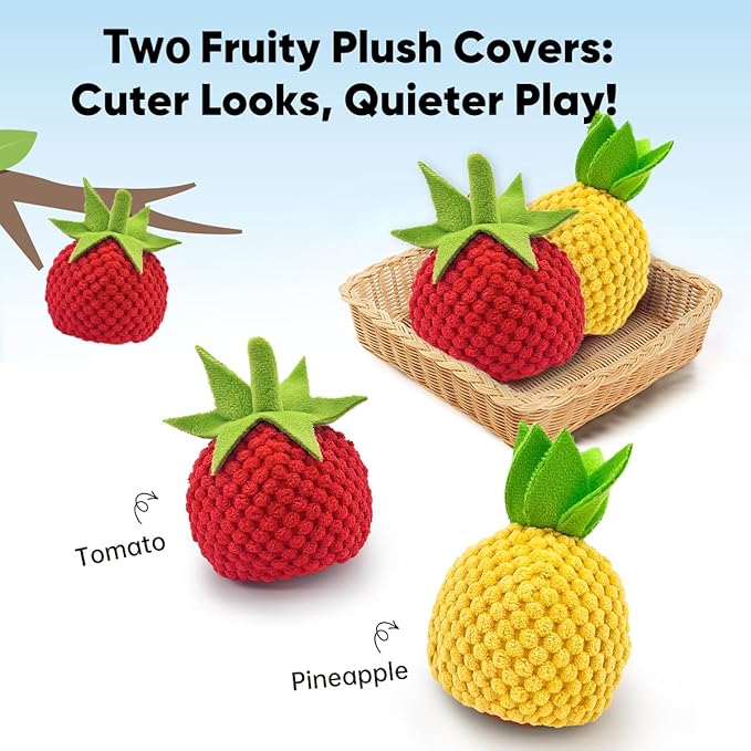 1Pc Zoomie 2.0 Buddy Durable Treat Dispensing Dog Toys to Keep Them Busy,Interactive Dog Toys,Plush Covers,Dog Treat Ball,Motion Activated Moving Dog Toy for Small/Medium Dogs,USB Rechargeable,Blue