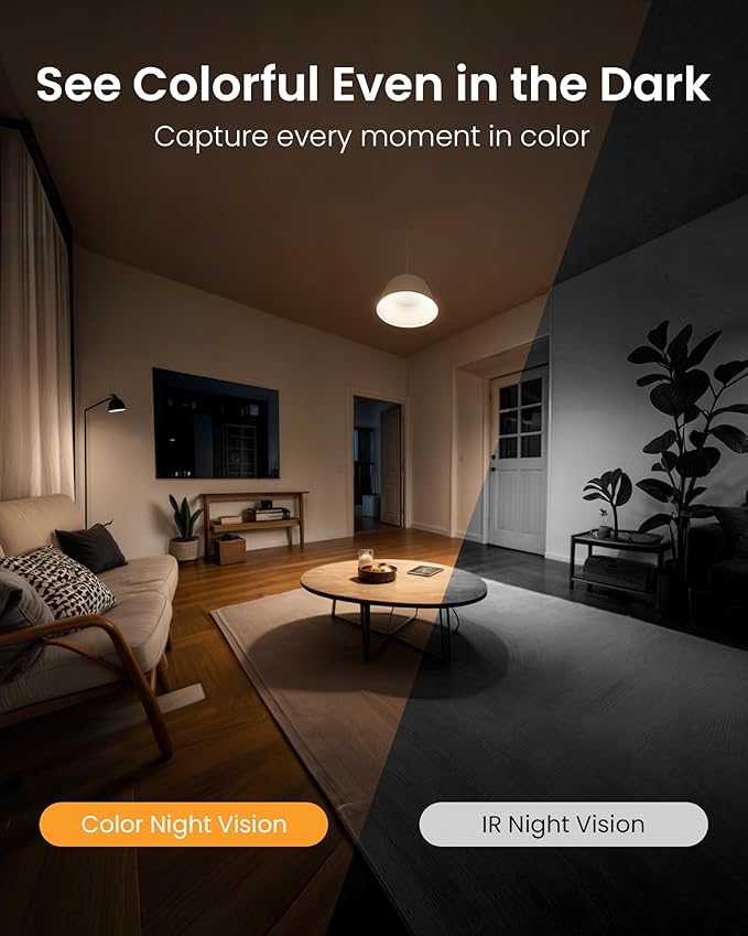 Anlapus C528 4MP Dual Lens(2MP+2MP) Indoor Security Camera, Motion Detect and Auto Tracking, Plug-in, 360° WiFi Pan/Tilt Camera, 2.4GHz WiFi, Two-Way Talk, Light & Siren alert, Memory Card Not Include