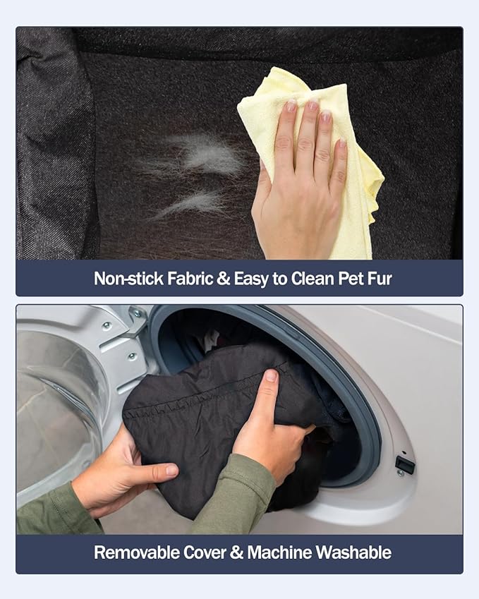 Dog Car Seat for Dogs - Waterproof Dog Booster Seat for Car with Storage Pockets, Clip-On Safety Leash and Soft Plush Cushion, Pet Travel Carrier Bed with Durable Belts up to 25 lbs (Grey, Medium)