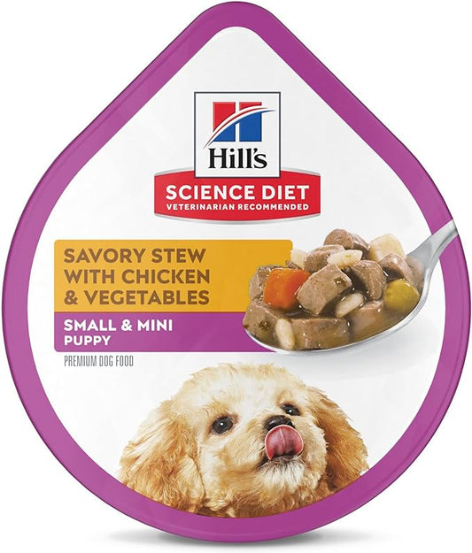 Hill's Science Diet Puppy Small Paws Savory Stew Chicken & Vegetables Canned Wet Dog Food, 3.5 oz., Case of 12
