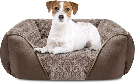 INVENHO Medium Dog Bed Rectangle Washable Orthopedic Soft Calming Sleeping Durable Pet Cuddler with Anti-Slip Bottom