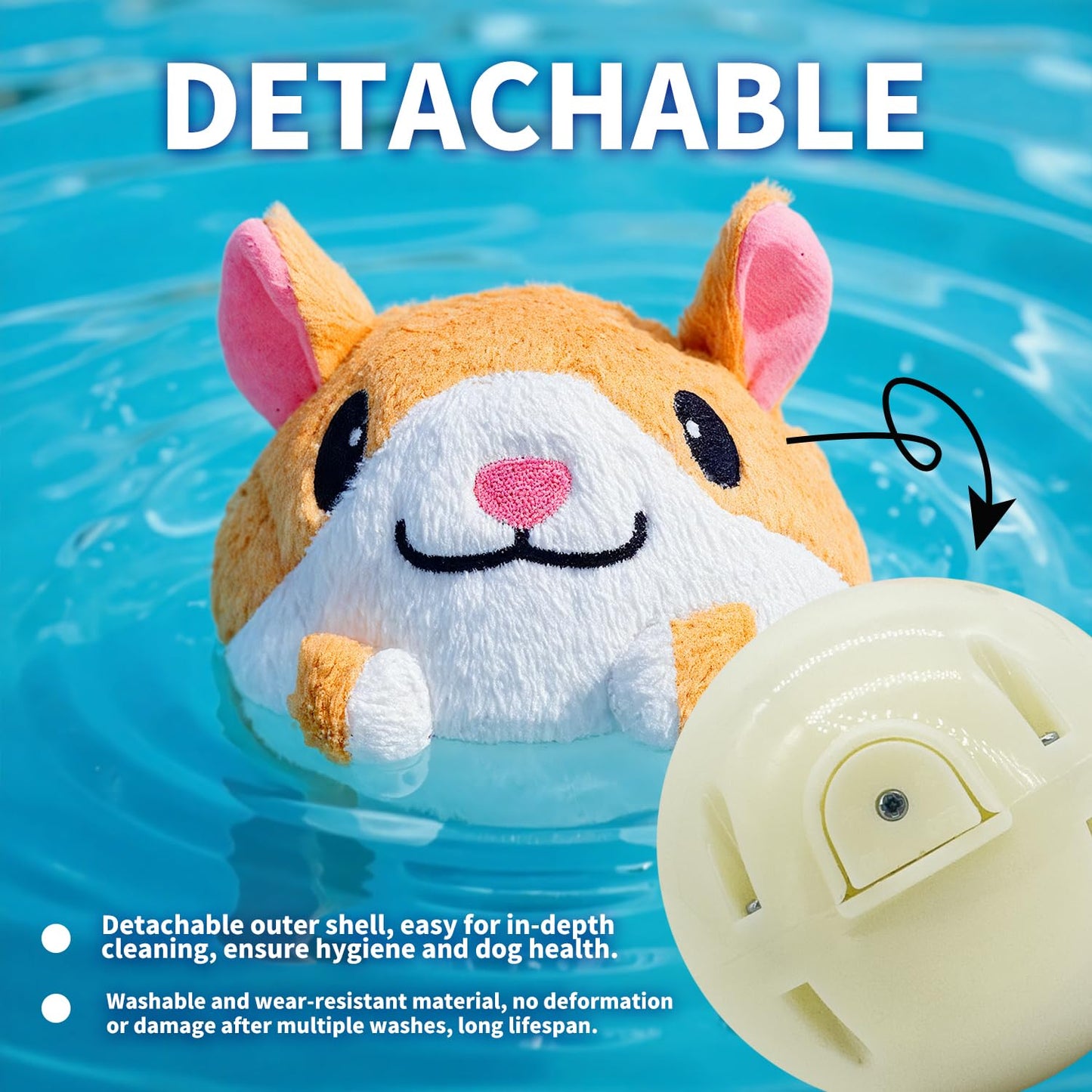 Bonbonpaws Interactive Dog Ball - Active Moving Pet Plush Toy for Dogs, Dog Chew Toys for Small/Medium/Large Dogs