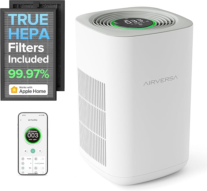 HomeKit Air Purifier over Thread Works with HomeKit (Home Hub Required) 3-Stage H13 True HEPA Smart Air Cleaner 1000 sq.ft Purelle AP2