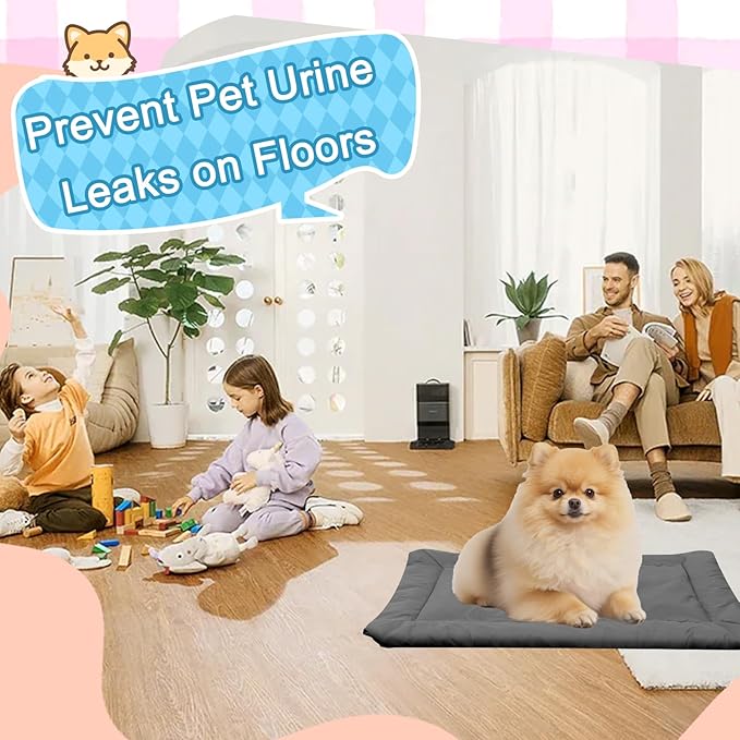 Foldable Waterproof Outdoor Dog Bed - Portable Roll Up Pet Mat for Patio, Crate & Travel, Pet Bed for Small to Medium Dogs, Indoor & Outdoor Use (Grey)