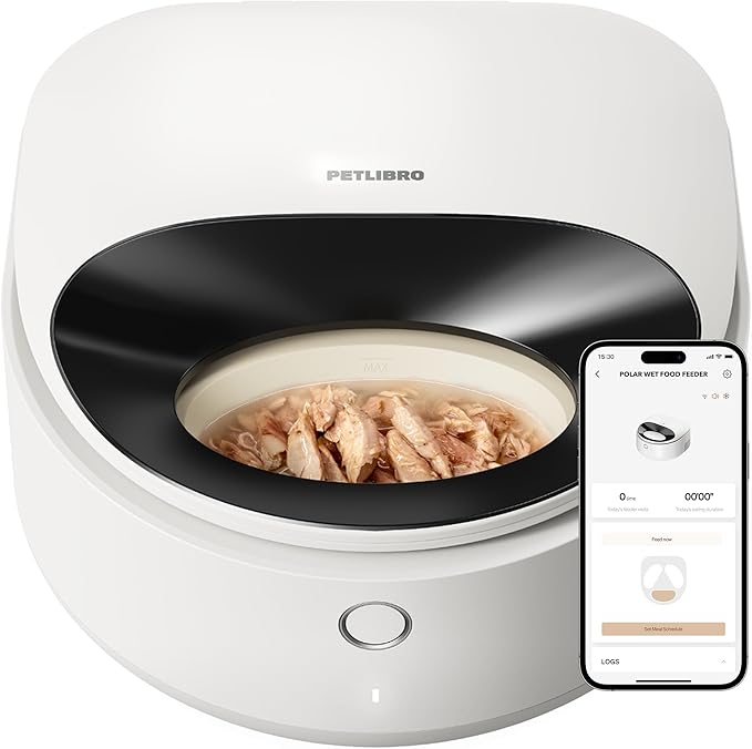 PETLIBRO Automatic Cat Feeder Wet Food Refrigerated New Upgraded APP Control,3 Days Freshness 3 Meals,Semiconductor Cooling&Quick Chills Wet Food Dispenser,Polar WiFi Timed Auto Pet Feeder for Cat Dog