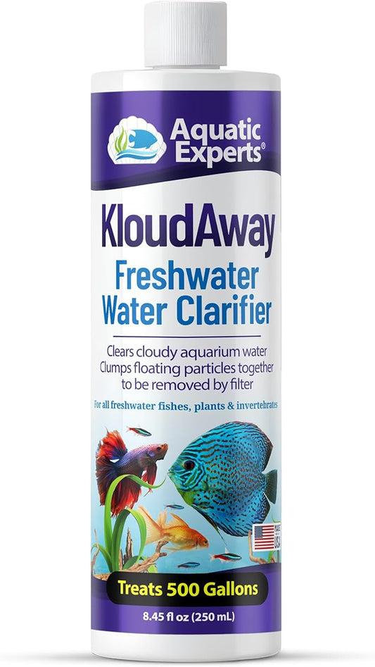 KloudAway Freshwater Aquarium Water Clarifier - Clears Cloudy Water, Water Clarifier for Fish Tank, Made in USA, Aquatic Experts (250 ml)