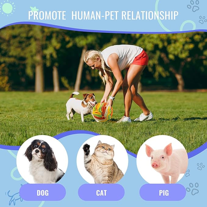 Pet Snuffle Ball, Puzzle Sniffing Interactive Dog Ball for Blind Dogs Training Stress Relief Dog Enrichment Toys Treat Machine Washable (15cm, Tropical Fruit)