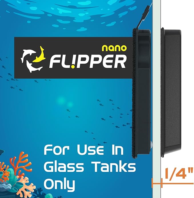 FL!PPER Flipper Magnetic Aquarium Glass Cleaner & Fish Tank Accessories | Effortless Algae Remover for Fish Tank (Nano)