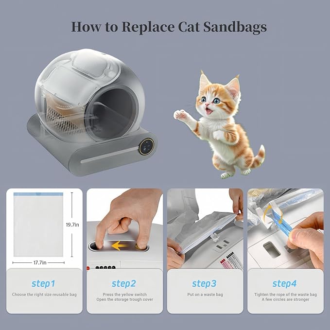 Automatic Cat Litter Box Large Capacity for Multiple Cats,Intelligent Self-Cleaning Cat Litter Box with APP Control, Self Cleaning Large Cat Toilet, Automatic Cleaning, One Click Sand Change