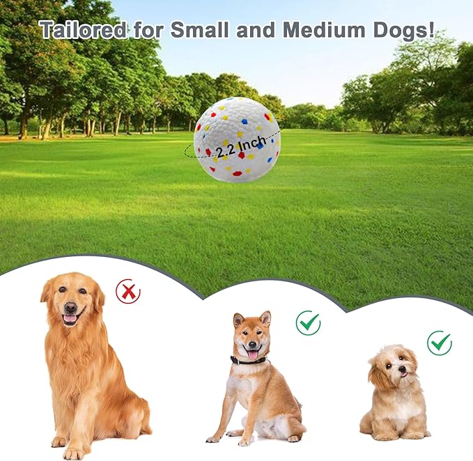 Dog Toy Balls 2.2 Inch, Indestructible Dogs Balls 6 Pack for Aggressive Chewers, Durable Interactive Toys for Small and Medium Puppy, Perfect for 2.2 Inch Automatic Dog Ball Launcher (ETPU Material)