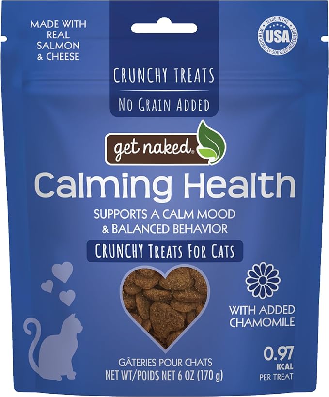 Get Naked Cat Calming Treats Salmon & Cheese Flavor, Crunchy, Calming Health, 6-oz Bag