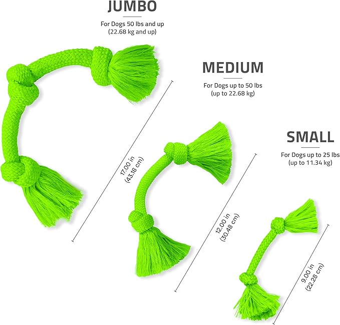 Playology Rope Toys for Dogs | Tug of War Dog Toy for Aggressive Chewers | Sweet Potato Scented Dog Toys | Jumbo Rope Toy for Interactive Play