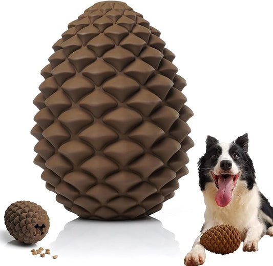Pine Cone Dog Chew Toys, Dog Puzzle Toys, Interactive Toys to Keep Them Busy, Treat Dispensing Pet Toys for Medium Large Size, Long Lasting Dogs Gifts