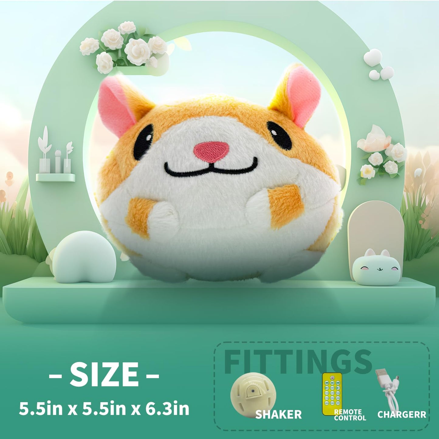 Bonbonpaws Interactive Dog Ball - Active Moving Pet Plush Toy for Dogs, Dog Chew Toys for Small/Medium/Large Dogs