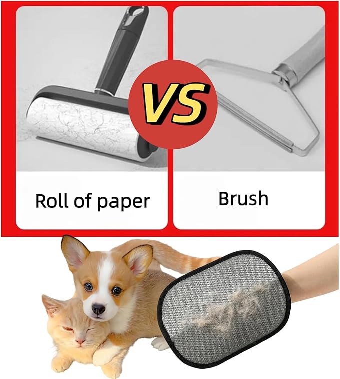 2 Pcs Pet Hair Removal Glove for Cats & Dogs, Reusable Electrostatic Pet Hair Gloves,Pet Hair Removal Tool for Clothing, Sofas, Furniture & Car Seat Cushions