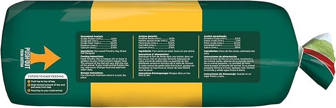 Kaytee All Natural Timothy Hay Plus Marigolds for Guinea Pigs, Rabbits & Other Small Animals, 24 Ounce (Pack of 2)