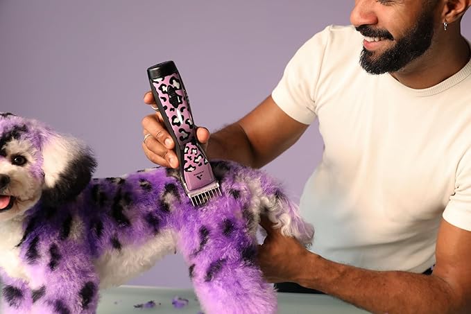 Andis 561458 Pulse Zr II Gabriel Feitosa Edition 5-Speed Detachable Blade Clipper, Cordless Animal/Dog Grooming, Removable Lithium Ion Battery, LED Charge Light, Wild Colorway