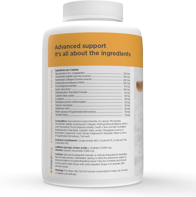 maxxipaws - maxxiflex+ Hip & Joint Supplement for Dogs with Glucosamine, Chondroitin, MSM & Collagen | Mobility, Flexibility & Discomfort Support | Senior, Adult & All Breeds | 120 Tablets