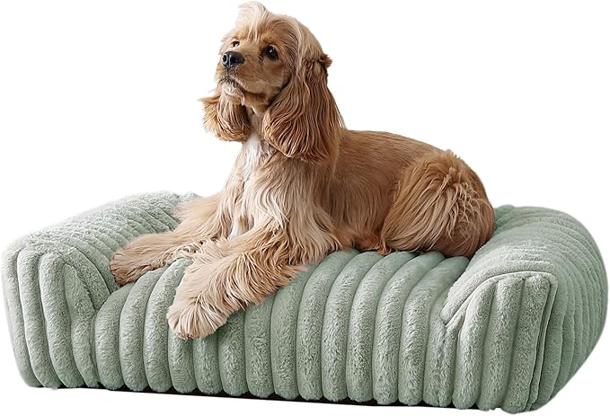 Arlee Saddle Sofa Memory Foam Pet Bed, Comfortable & Washable, Ideal for Dogs and Puppies, Extra Comfort, Couch Design, Crate & Kennel Furniture, Pet Supplies & Essentials, Sage, Medium