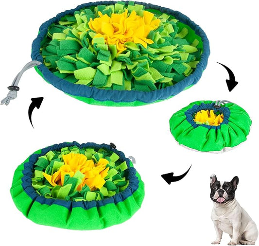 Snuffle Mat for Dogs Sniffing Feeding Mat,Dog Snuffle Mat Slow Feeding Bowl Dog Anti-Slip Nose，Adjustable Dog Digging Toys Encourages Natural Foraging Skills and Mental Stimulation (Green)
