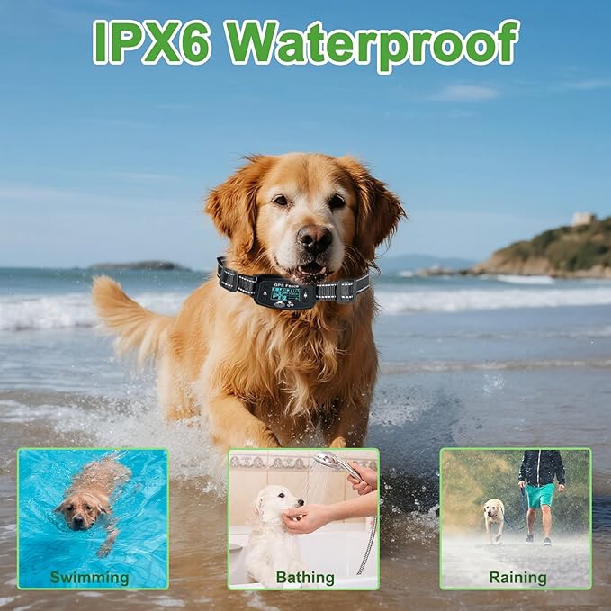 GPS Dog Fence,IPX6 Waterproof/Rechargeable Wireless Dog Fence,3 Stimulation Modes,Range 90-4000ft,Outdoor Use Only