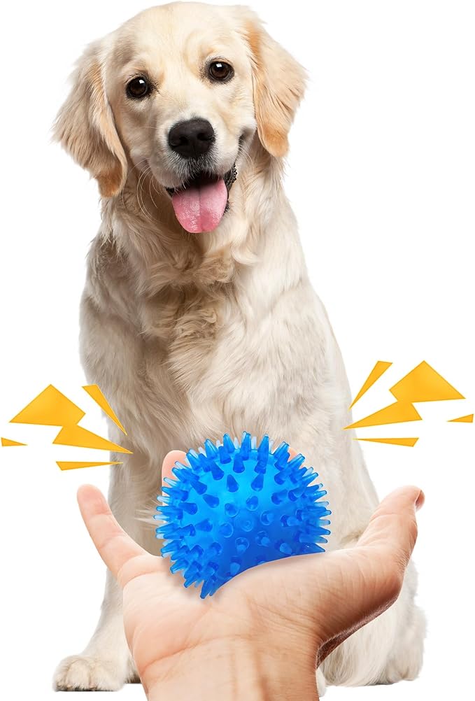8 Pack 2.5” Squeaky Dog Balls for Small and Medium Dogs, Spiky Balls for Teething Puppies